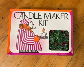 Vintage Christmas Candle Making Kit - Lamplight Products Candle Maker Kit - 1970s Craft Kit NOS