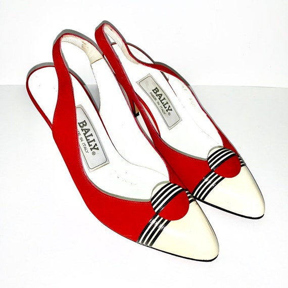 Vintage Bally Heels - Vintage Sligback Pumps - Vin