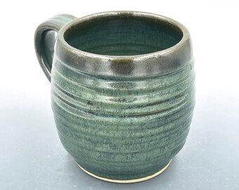 Large Coffee Mug, Handmade Mug, READY TO SHIP, Wheel-Thrown Pottery Mug Blue
