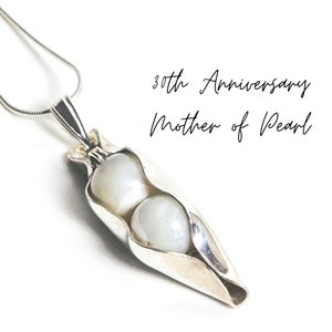 Mother of Pearl necklace | Two Peas in A Pod | Twin Baby gift | Twin Baby Peapod | New Mum Necklace | New baby necklace | Made to order