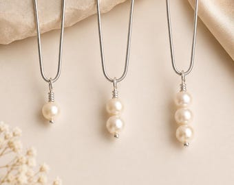 30th Anniversary Necklace: Freshwater Pearl & Sterling Silver