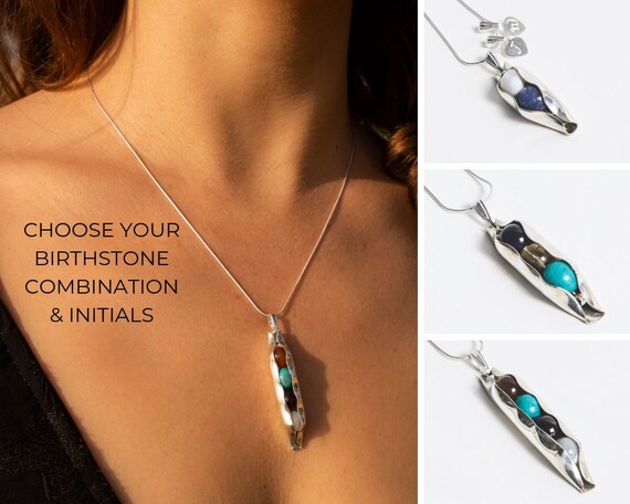 Dual on sale birthstone necklace