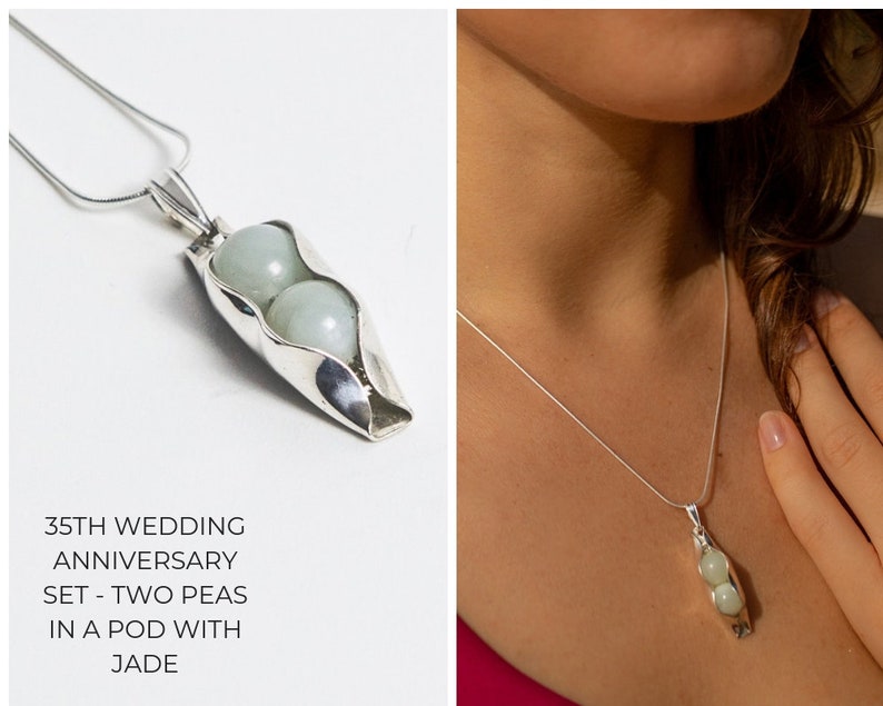 Jade Anniversary Gifts 35th Wedding Anniversary Gift Set Jade Two Peas In A Pod