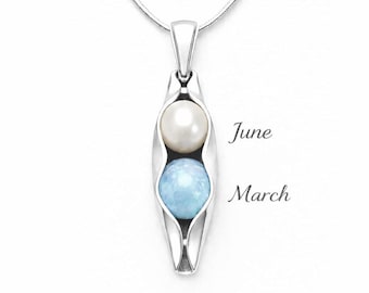 Personalized Two Peas in a Pod Necklace | Sterling Silver New Mum Jewelry