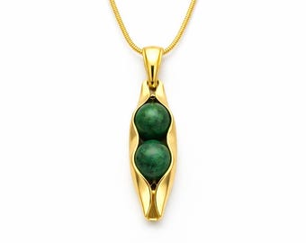 35th Wedding Anniversary Necklace: Jade Pendant - Sterling Silver or 14k Gold Filled