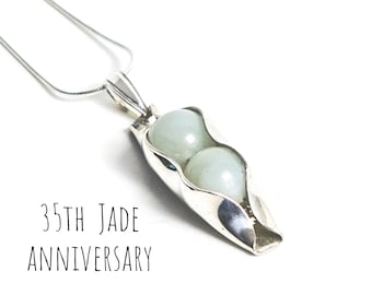 Jade Anniversary | 35th Wedding Anniversary Gift | Jade Two Peas In A Pod | 35 years with my Wife