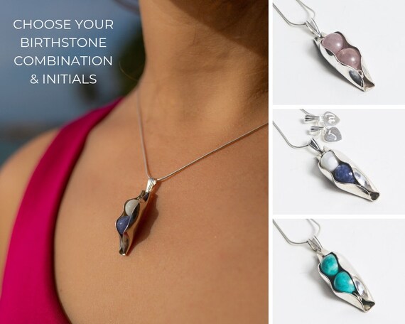 husband and wife birthstone necklace