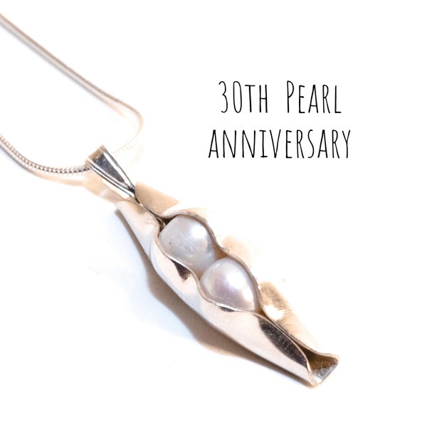 30th Wedding Anniversary Gift | Pearl anniversary | Freshwater Pearl | Two Pea In A Pod | Sterling Silver | 30th pearl | 30th anniversary