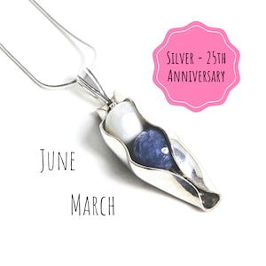 Silver Wedding Anniversary Jewellery | 25th Wedding Anniversary | 25th silver anniversary | Two Peas In A Pod | Wife anniversary necklace
