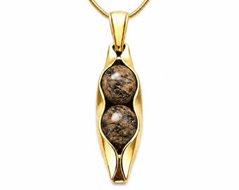 Leopard Stone Necklace | Two Peas in a Pod Necklace | Sterling Silver or 14K Gold Filled  Engraved