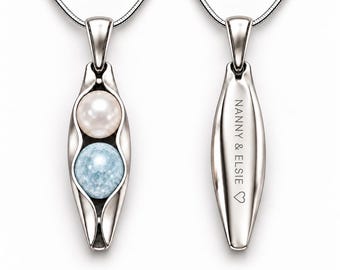 Grandma Gift - Personalised Birthstone Necklace - Two Peas in a Pod - Nanny Necklace