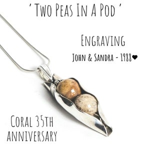 35th Coral anniversary necklace Two peas In a pod Fossilised Coral jewellery for women coral necklace 35th Anniversary wife image 4