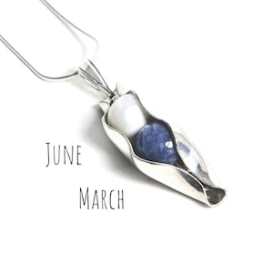 31st anniversary necklace |31 years together | Mixed birthstones | Two peas in a pod | Sentimental husband & wife gift | Wife Anniversary