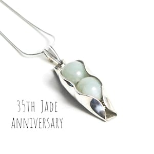 Jade Anniversary | 35th Wedding Anniversary Necklace | Jade necklace | Two Peas In A Pod | Jade Jewellery for women | Wife Jade gift