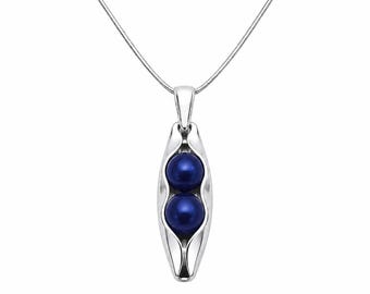 45th Wedding Anniversary Gift | 45th Sapphire Anniversary | Two Peas In A Pod | Natural Sapphire | Custom Engraving