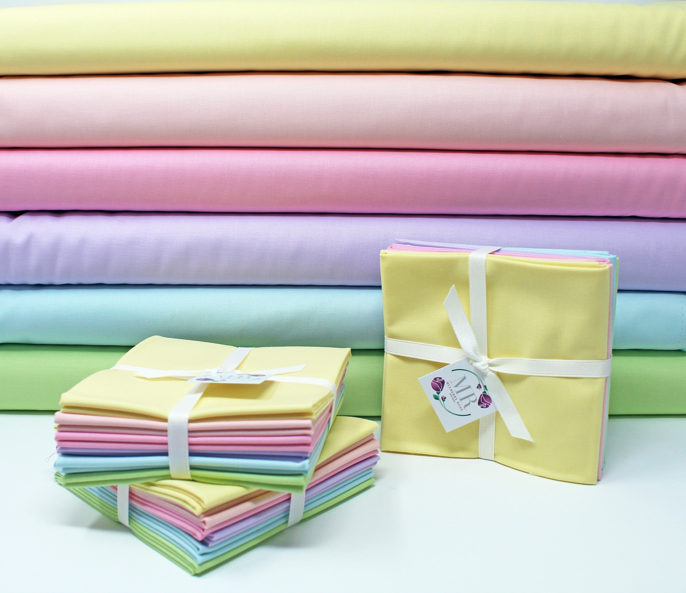 Pastel Rainbow Cotton Fabric UK