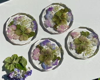 Hochzeitsblumen Erhaltungs Einlage | Blumenstrauß Erhaltung | Blumen Kunst | Braut Geschenk | Hochzeitsgeschenk | Konserviert | Facettiertes Untersetzer-Set