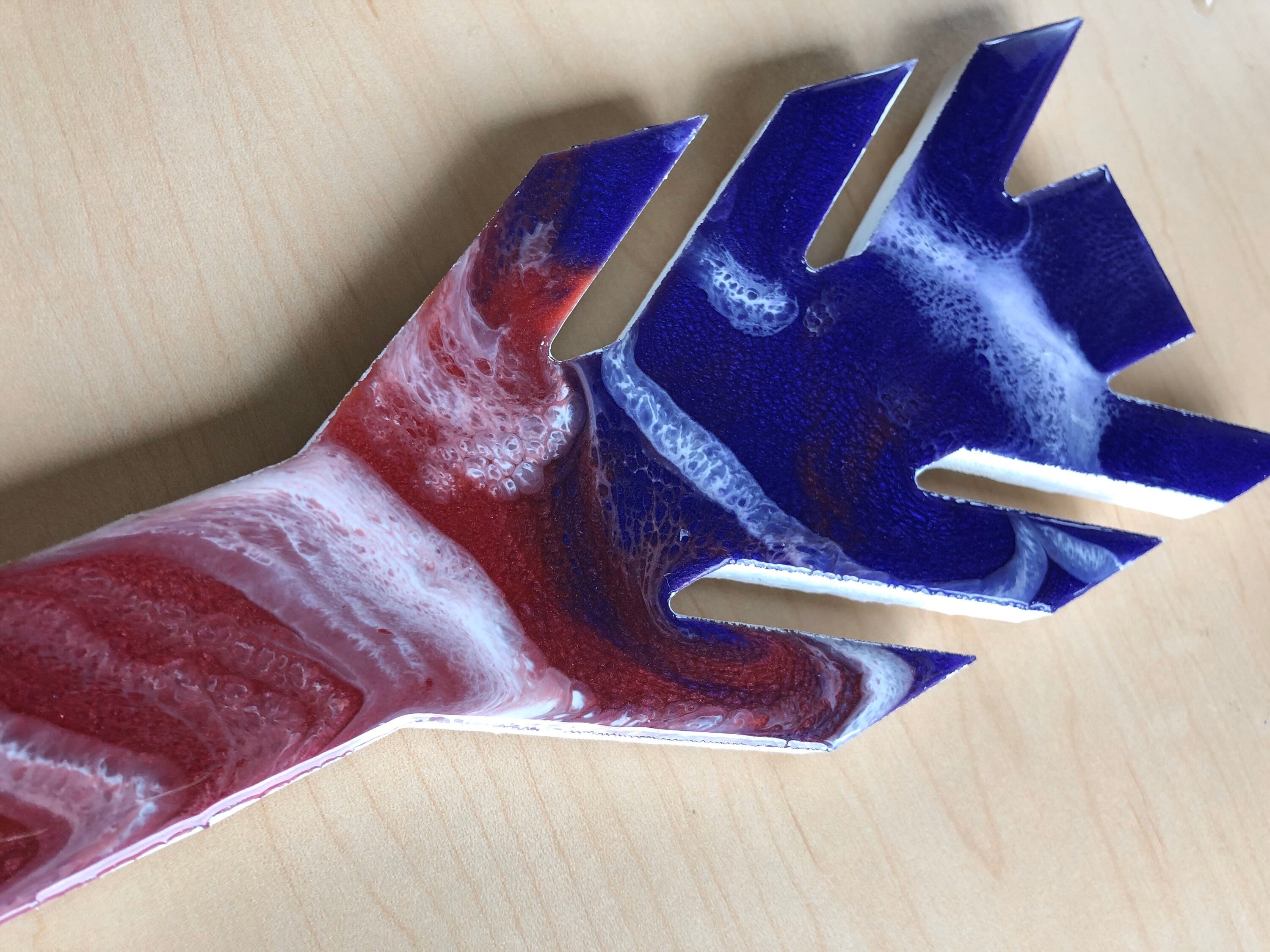 Arrow Purple Red Yellow Sunset Inspired Epoxy Resin Art Wood Wall