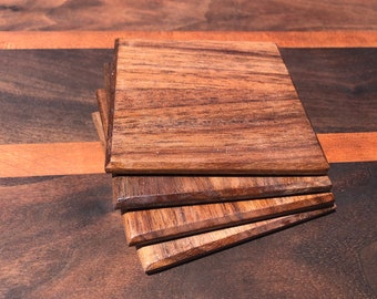 Wood Coaster Set #7 Walnut 4 Piece Set Gift Idea