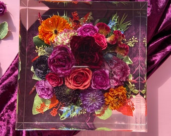 DEPOSIT | Wedding Flower Preservation | Bridal Bouquet Preservation | Floral Resin | Bridal Gift | Wedding Gift | Resin Flowers | Square