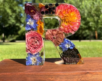 Depósito para Preservação de Flores de Casamento | Preservação de Buquê | Arte Floral em Resina | Presente para Noiva | Presente de Casamento | Flores Preservadas | Carta de 12,7 cm
