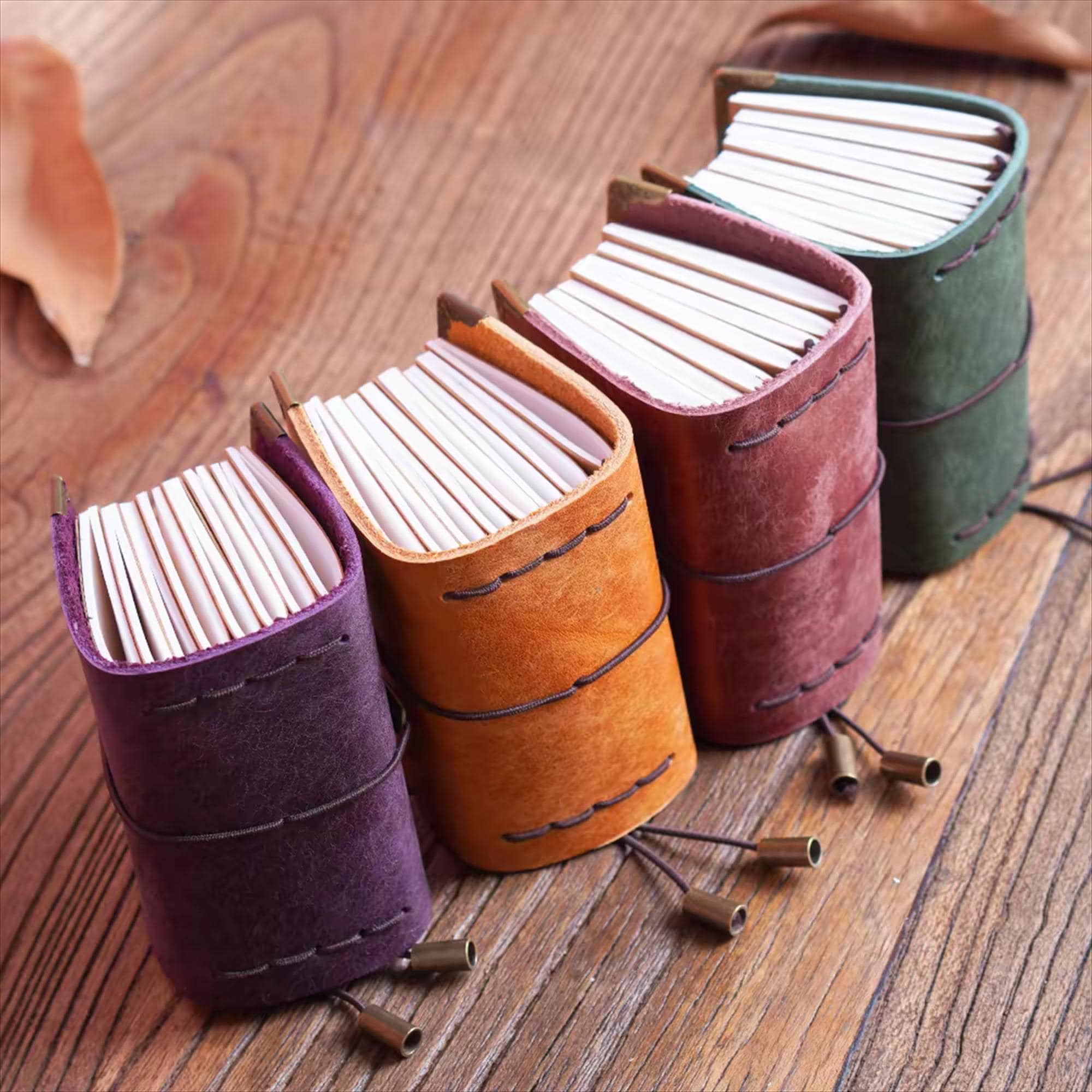 A9 Full-grain Vegetable-tanned Frosted Genuine Cowhide Mini TN Notebook ...