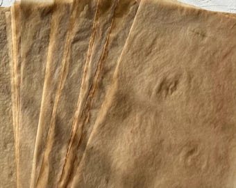 DDP | Handmade Coffee-Dyed Paper,Junk Journal Vintage Scrapbook Distressed Blank Writing  Decorative Vellum,Natural Texture For  Collage