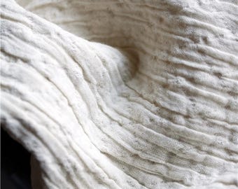 DDP | Beige Raw Crinkled Textured 100% Cotton-Linen Blend Fabric Heavy Duty Cotton Material,Suitable For Clothing,Journaling,Handcrafts,Bags