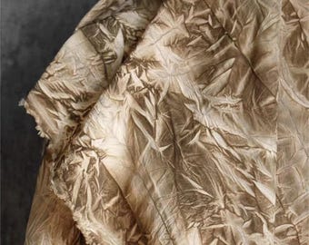 DDP | Tie-dyed Tea Brown Vintage Wrinkle Plant-Dyed Brown Cotton Non-Stretch Fabric,Suitable for Clothing,Journaling, Scrapbooking,Collage