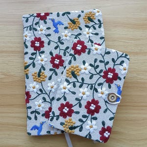 DDP | A5/A6 Färgglad Handgjord Broderad Blommig Fågel Tyg Anteckningsbok, Skräpjournal Dagbok Anteckningsbok Resedagbok Skissbok Scrapbook Gåva