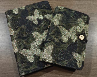 DDP | Unique Retro Exquisite Glittering Butterfly-Embroidered Fabric Handmade Junk Journal Diary Travel Journal Sketchbook Scrapbook Gift