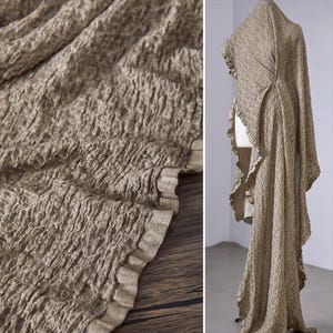 DDP | Stone Textured Crinkled Nylon Knit Fabric,Vintage Wabi-Sabi Garment-Dyed Distressed Designer Knit MaterialCloth,ForClothing,Journaling image 14