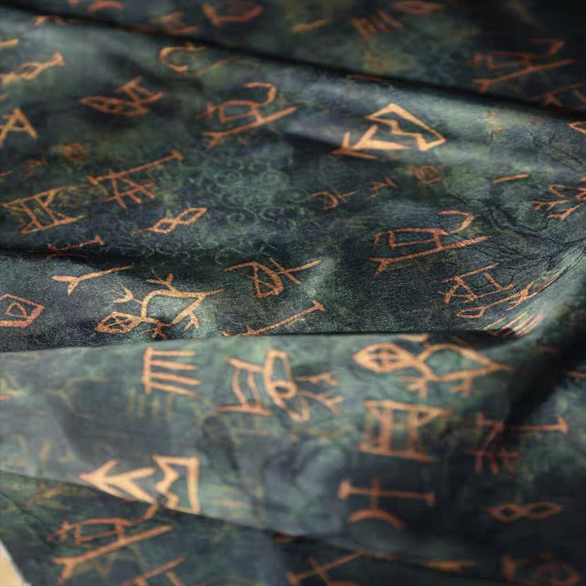 Oracle Clothes BDDP | Ronzegreen Oracle Bone Script Satin Over-dyed Double-sided ...
