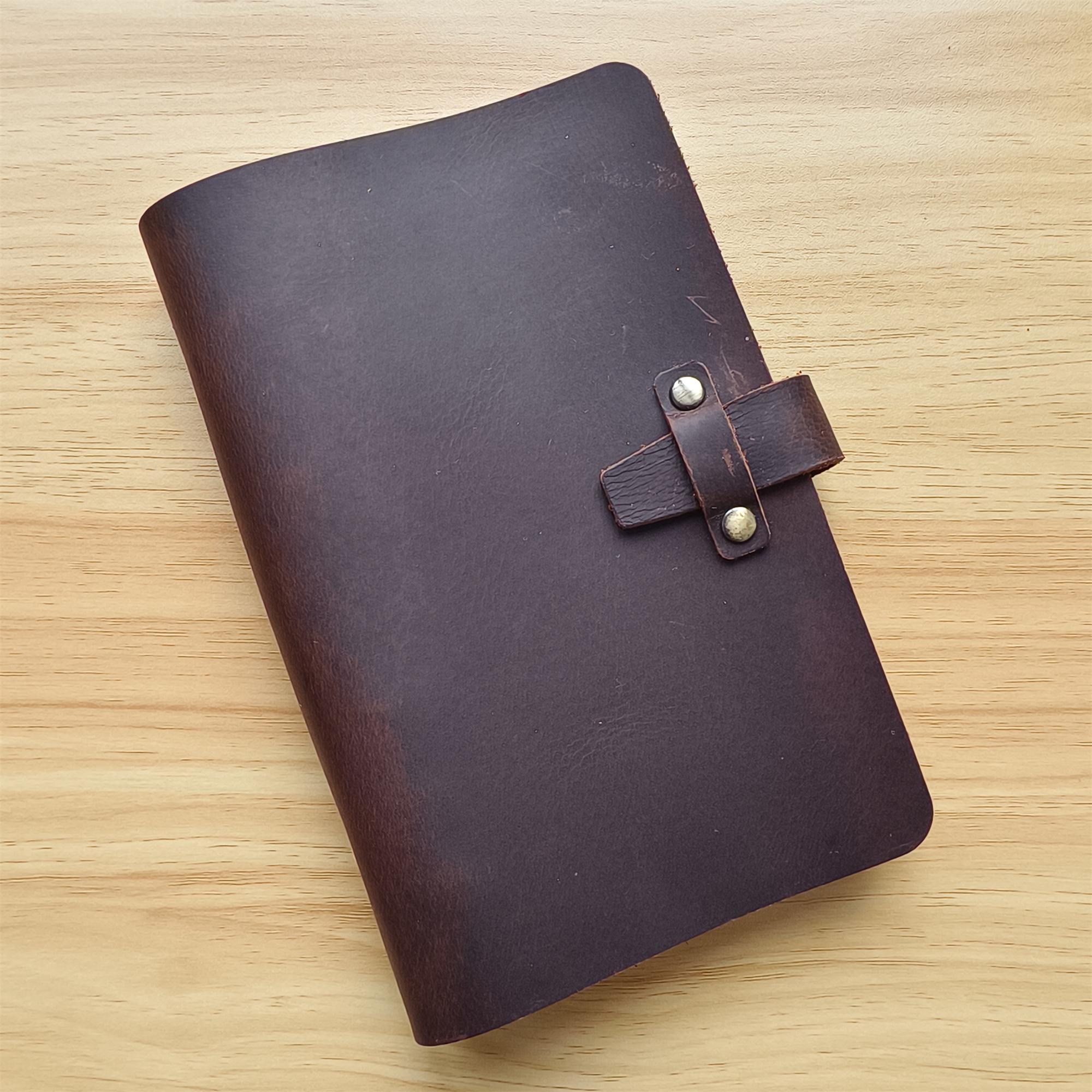 DDP | Genuine Vintage Brown Cowhide Leather A6 Refillable Junk 