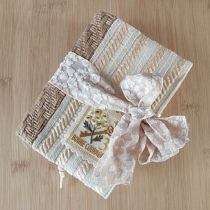 Unique Handmade Junk Journal A5/A6 Dairy Notebook With Patchwork Book Cover,Linen Lace Vintage Ancient Retro Design,Blank Book,Girl’s Diary