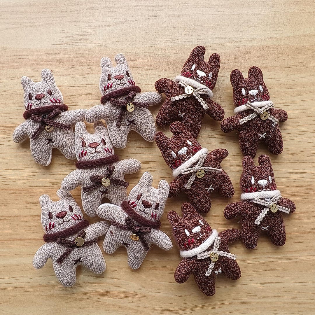 DDP | 2pcs Hand-sewn 3dmini Plush Rabbit Dolls,accessories to Make ...