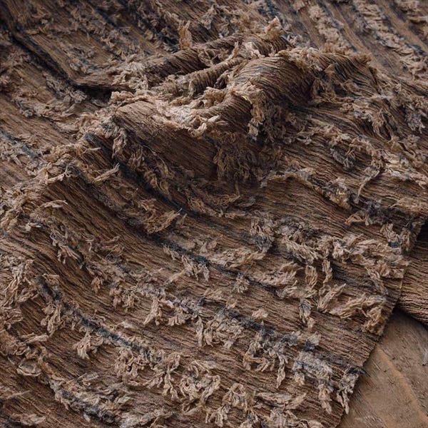 DDP | Dark Brown Bark Tassel 3D Texture Knit Jacquard Fabric,Stretch Cutout Material for Designer Skirt Apparel Cloth,Suitable ForJournaling