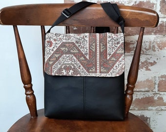 SALE Crossbody PU leather handbags medium size with feature flap/ cross body/ shoulder/ bag/ purse / work office travel bag