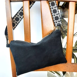 The Hipster Crossbody bag Shoulder Bumbag Waist Clutch handbag Suede fabric image 1