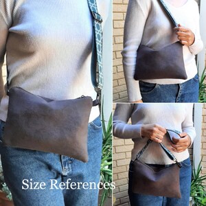 The Hipster Crossbody bag Shoulder Bumbag Waist Clutch handbag Suede fabric image 7