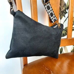 The Hipster Crossbody bag Shoulder Bumbag Waist Clutch handbag Suede fabric image 4