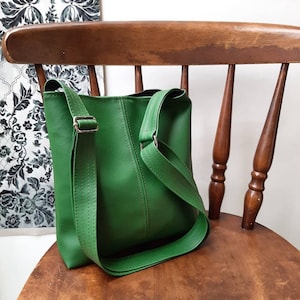 Sac à main en cuir végétalien vert Kale