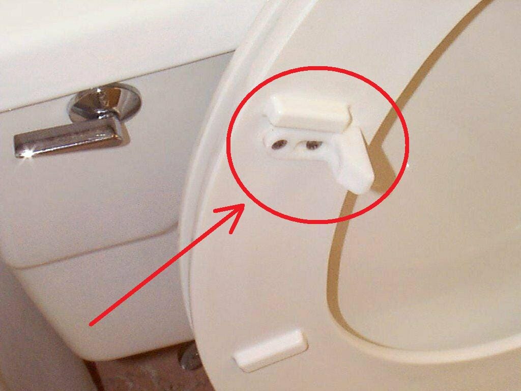 2x Sedile del WC traballante, Paracolpi per WC allentati, Paraurti fissi, Scivolamento, Scorrevole, Coperchio scorrevole per WC, Tazza