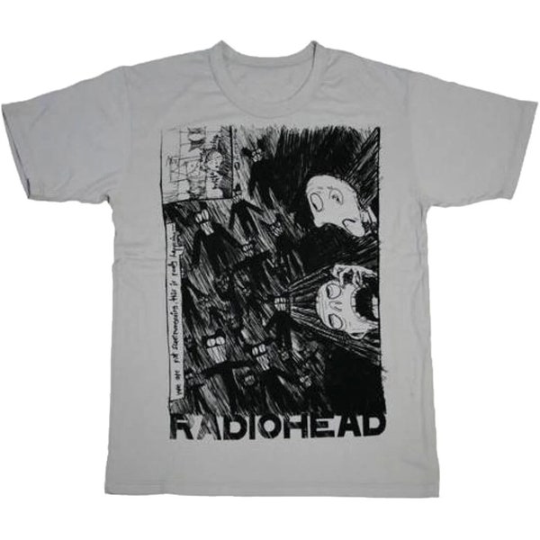 Radiohead Scribble Grey T Shirt A Rock Off Officially Licensed Product Unisex Adult Sizes