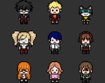 Persona 5 8-Bit Perler Sprites