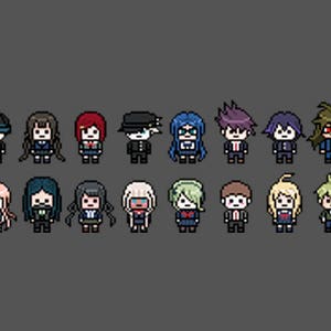 Danganronpa V3 Prologue 8-Bit Perler Sprites