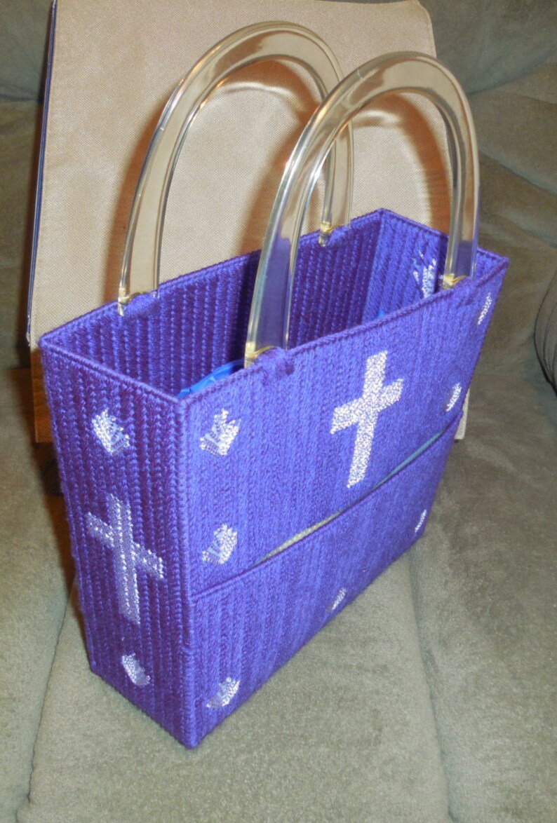 Plastic Canvas Tote Bag Large Etsy