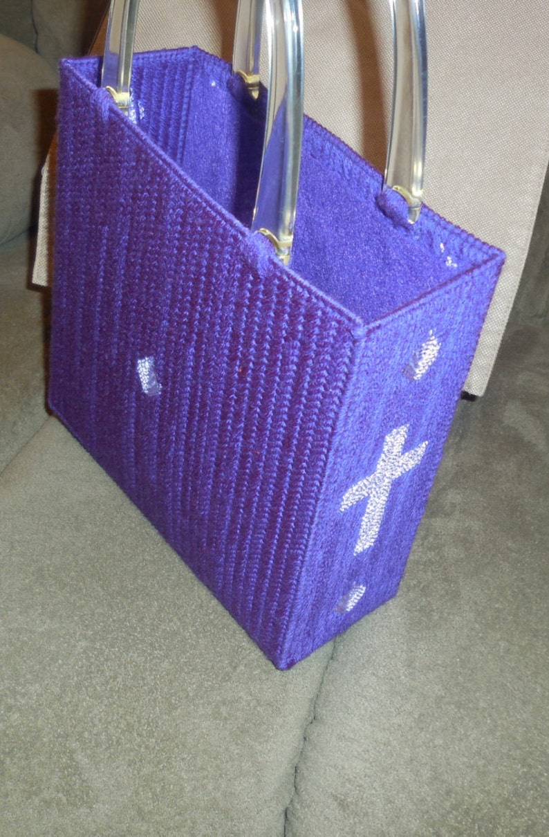 Plastic Canvas Tote Bag Large Etsy