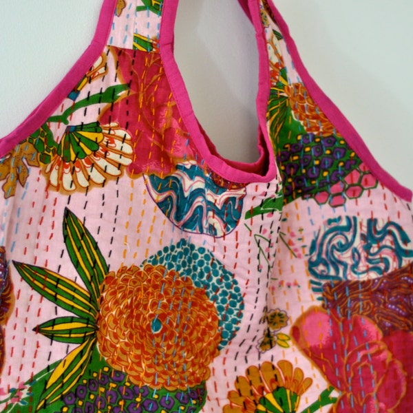 Bohemian Vintage Boho Kantha Quilt Hobo Bag/ Tote/ Purse/ Diaper Bag/ Satchel