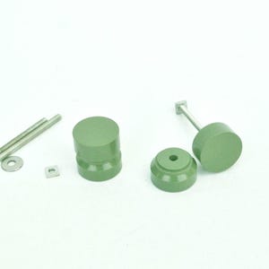 Vintage mintgroene plastic knop: Memphis Design ladeknop